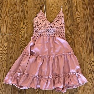 Lace Open Back Mini Dress
